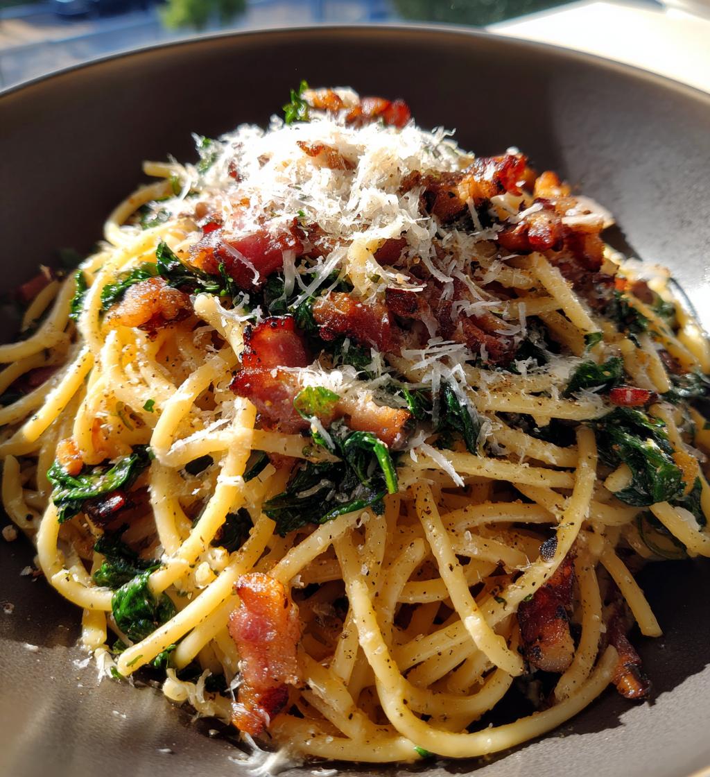 bacon and spinach pasta