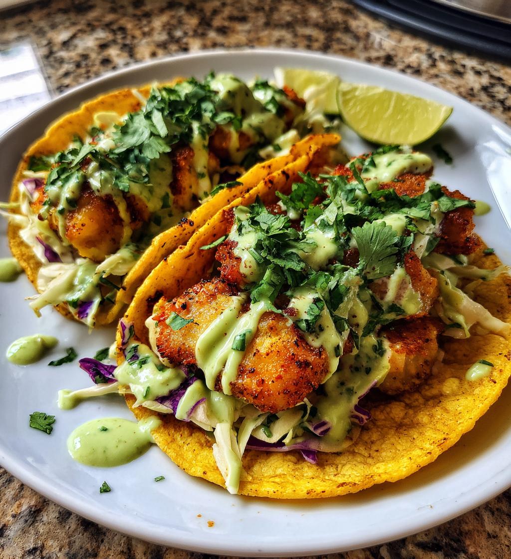 baja fish tacos with avocado crema - detail 1