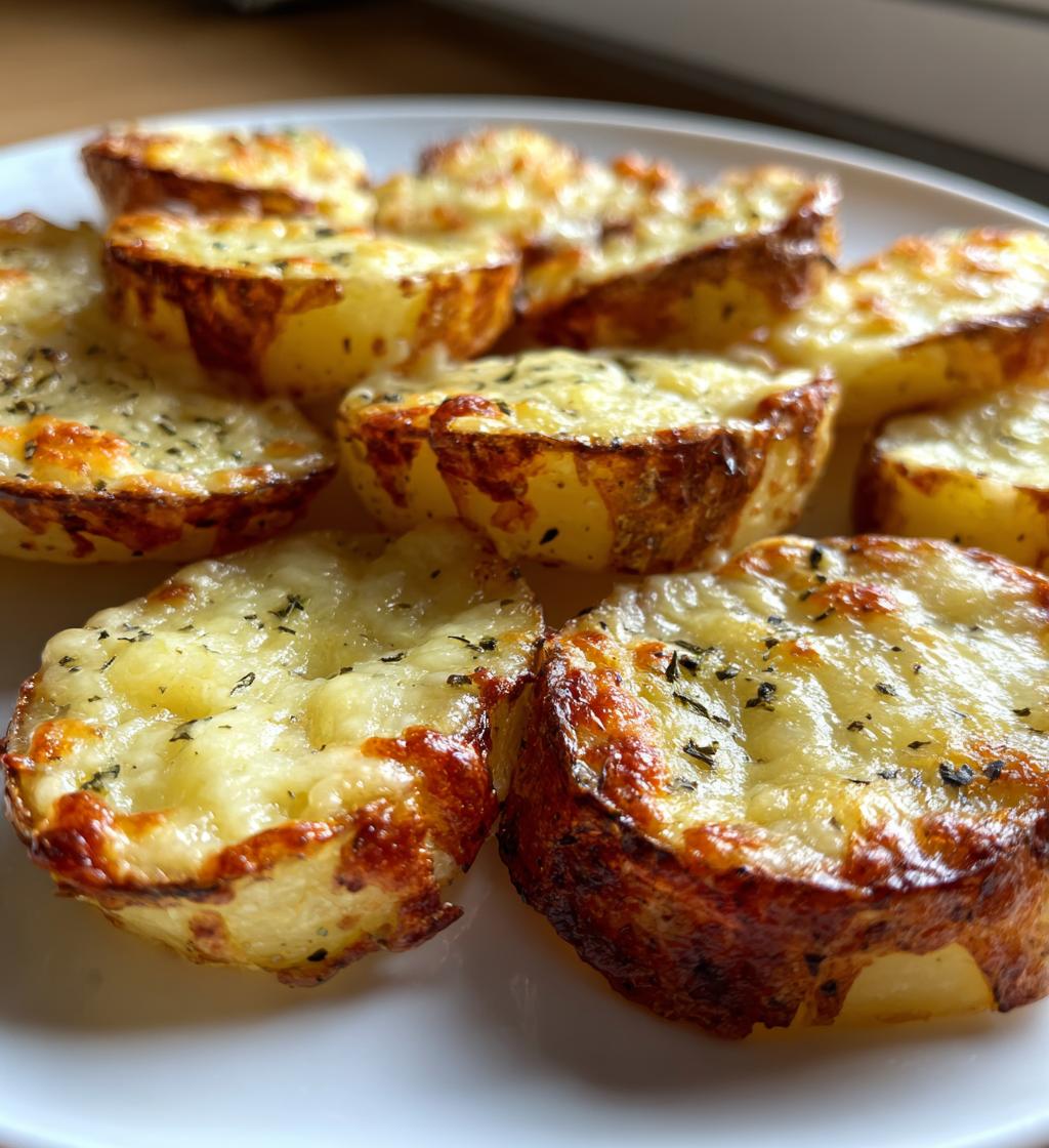 baked potato slices with cheese - detail 1