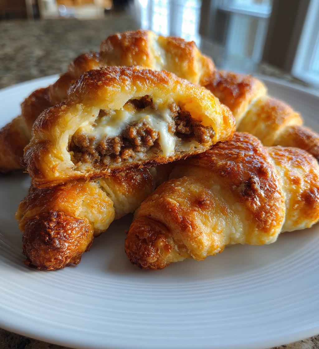 baked sausage cream cheese crescents - detail 1