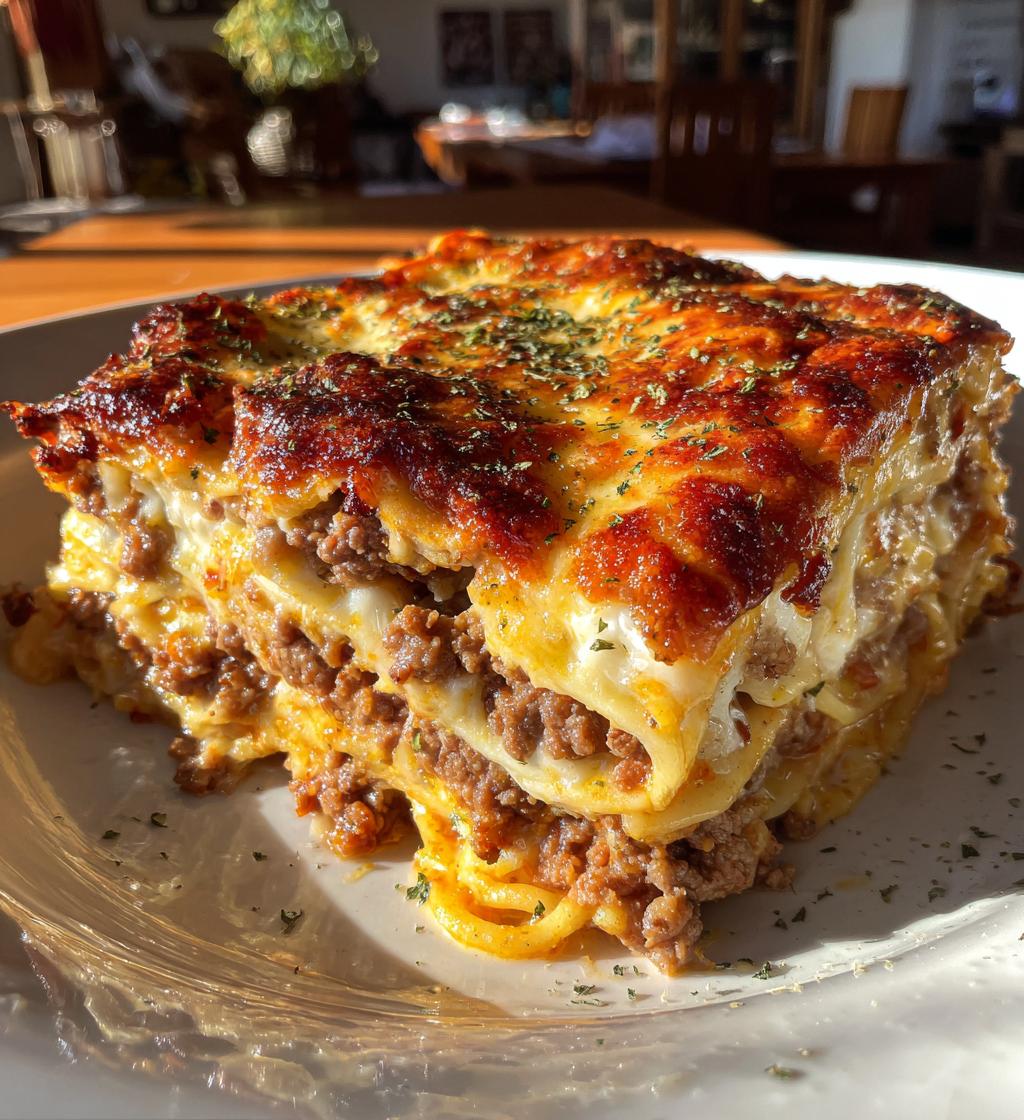baked spaghetti casserole - detail 1