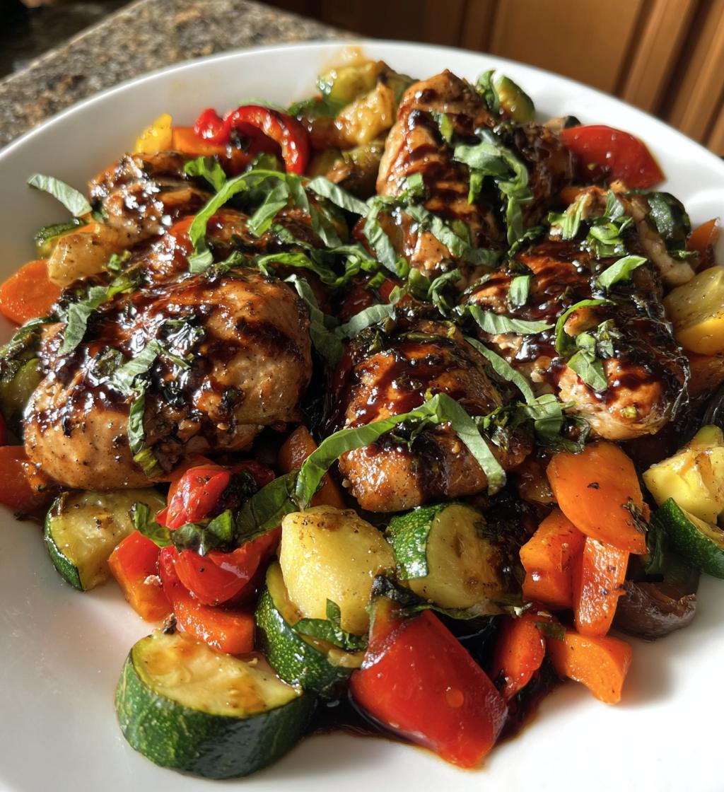 balsamic glazed chicken and veggies - detail 1