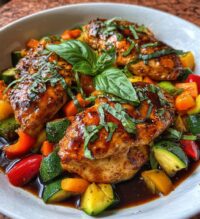 balsamic glazed chicken and veggies