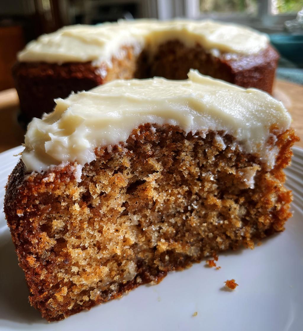 banana bread cake with cream cheese frosting - detail 1