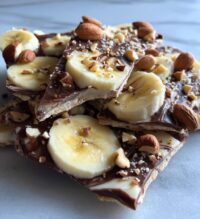 banana nutella frozen yogurt bark
