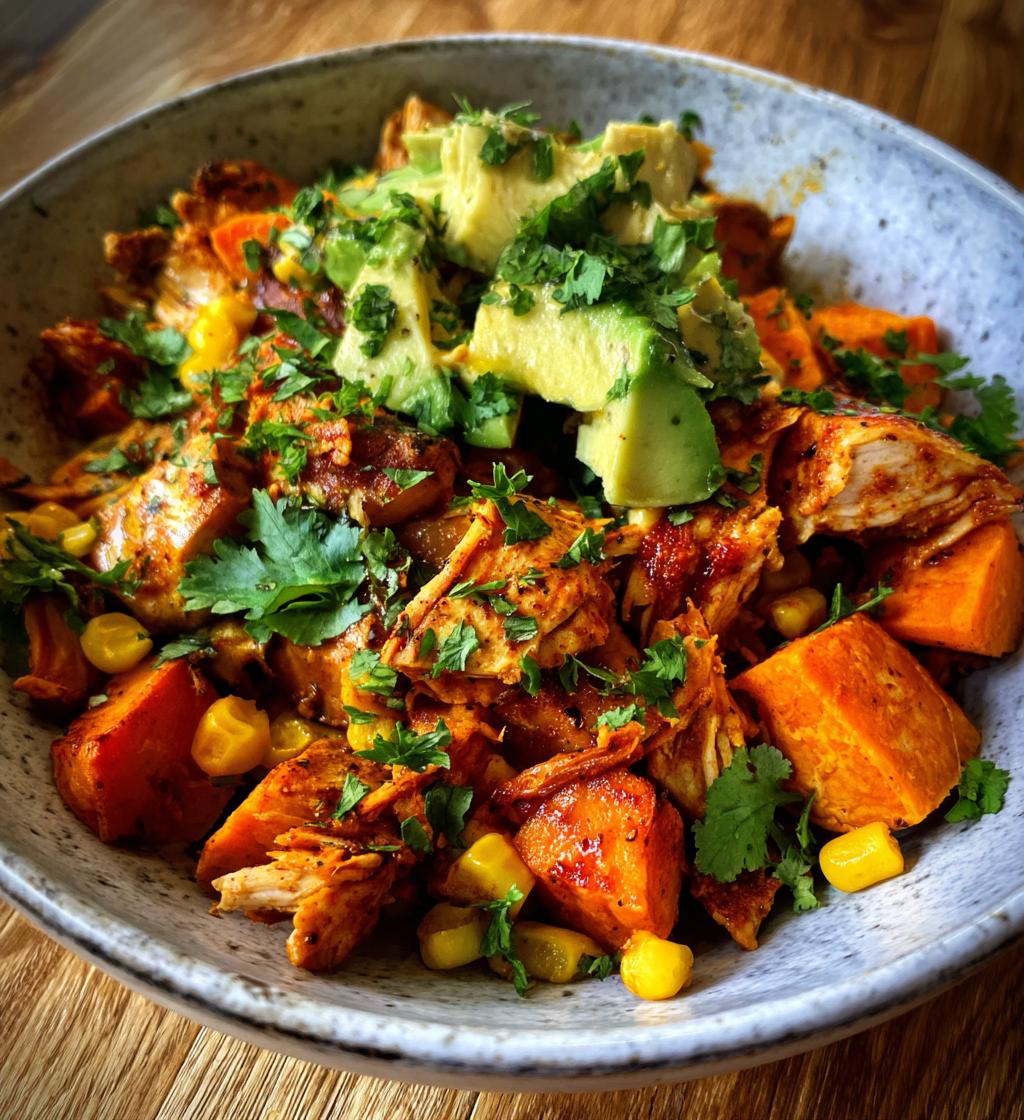 bbq chicken sweet potato bowl - detail 1