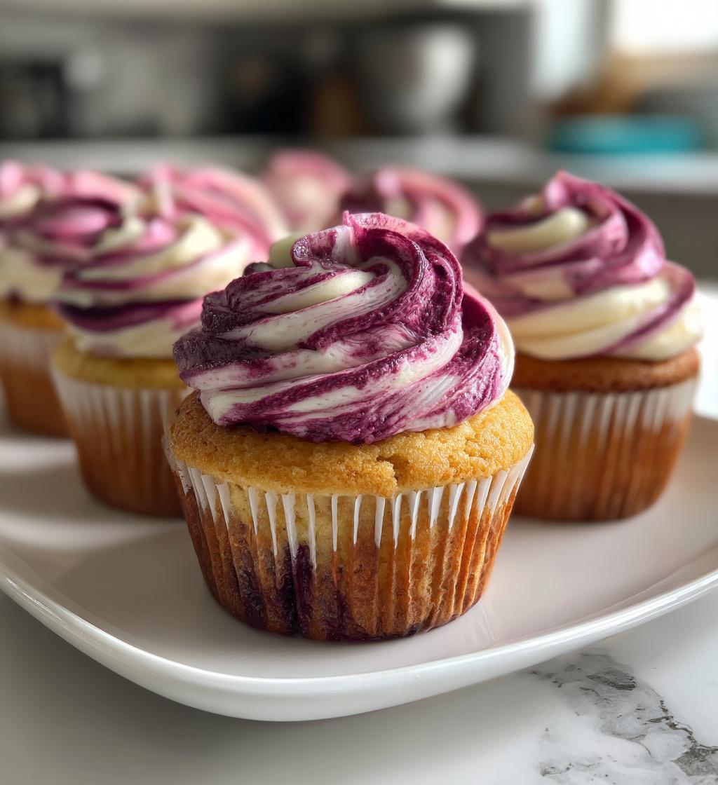 blackberry swirl cupcakes - detail 1