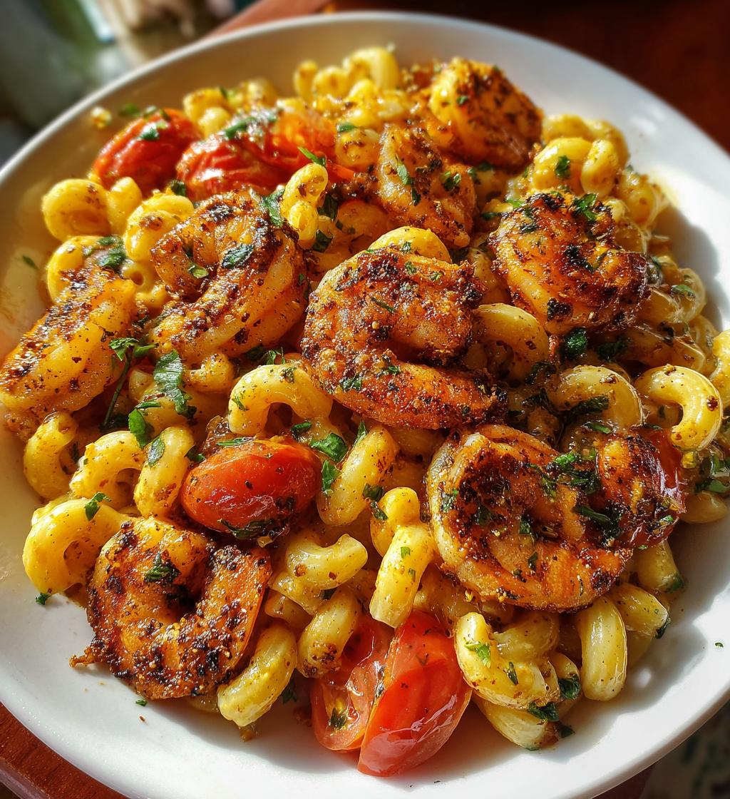 blackened shrimp cavatappi - detail 1