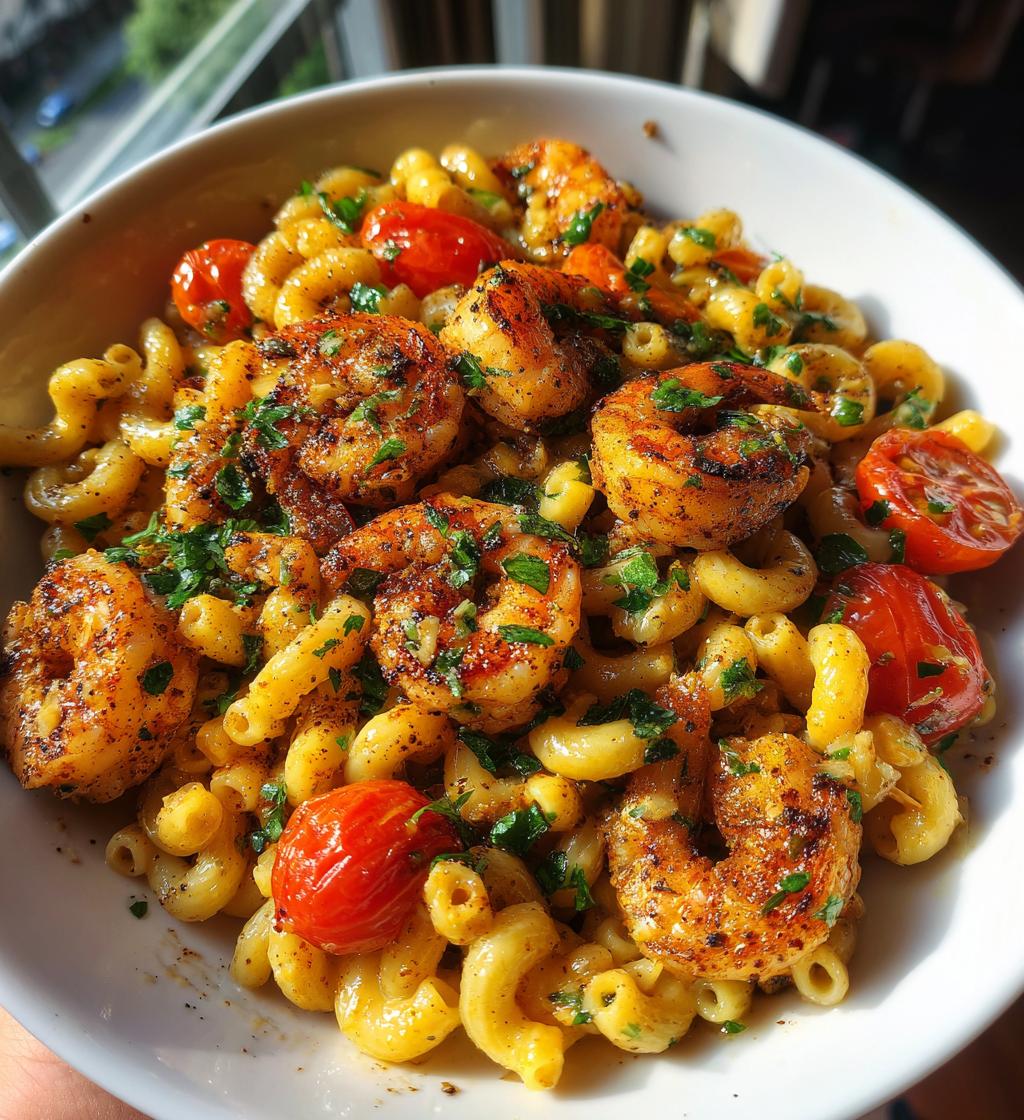 blackened shrimp cavatappi