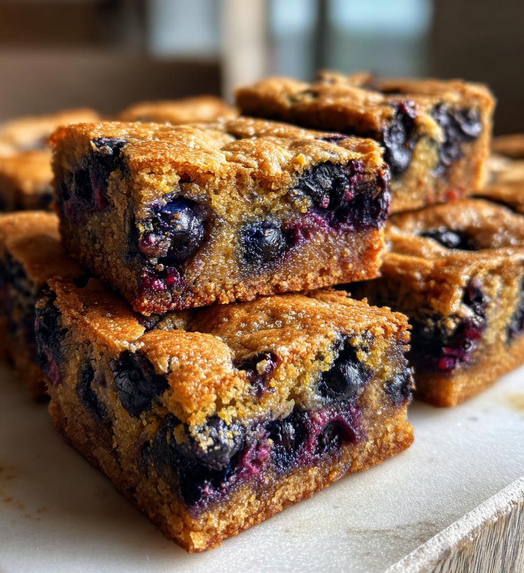blueberry blondies - detail 1