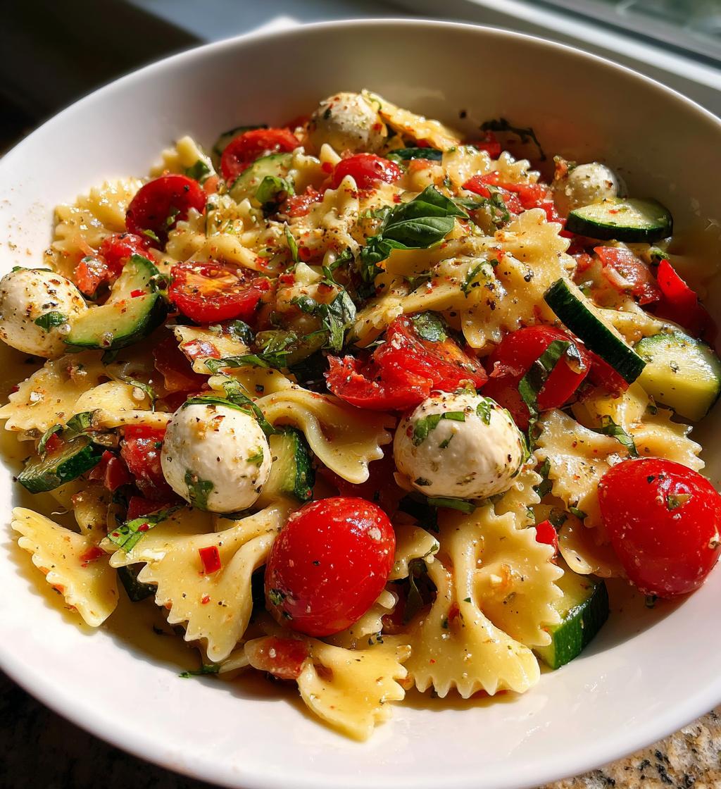 bow tie italian pasta salad - detail 1