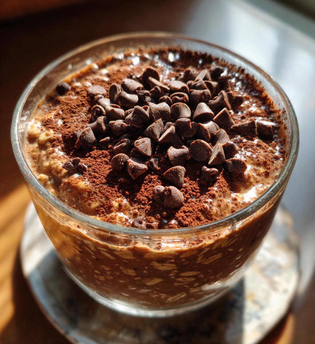 brownie batter overnight oats - detail 1