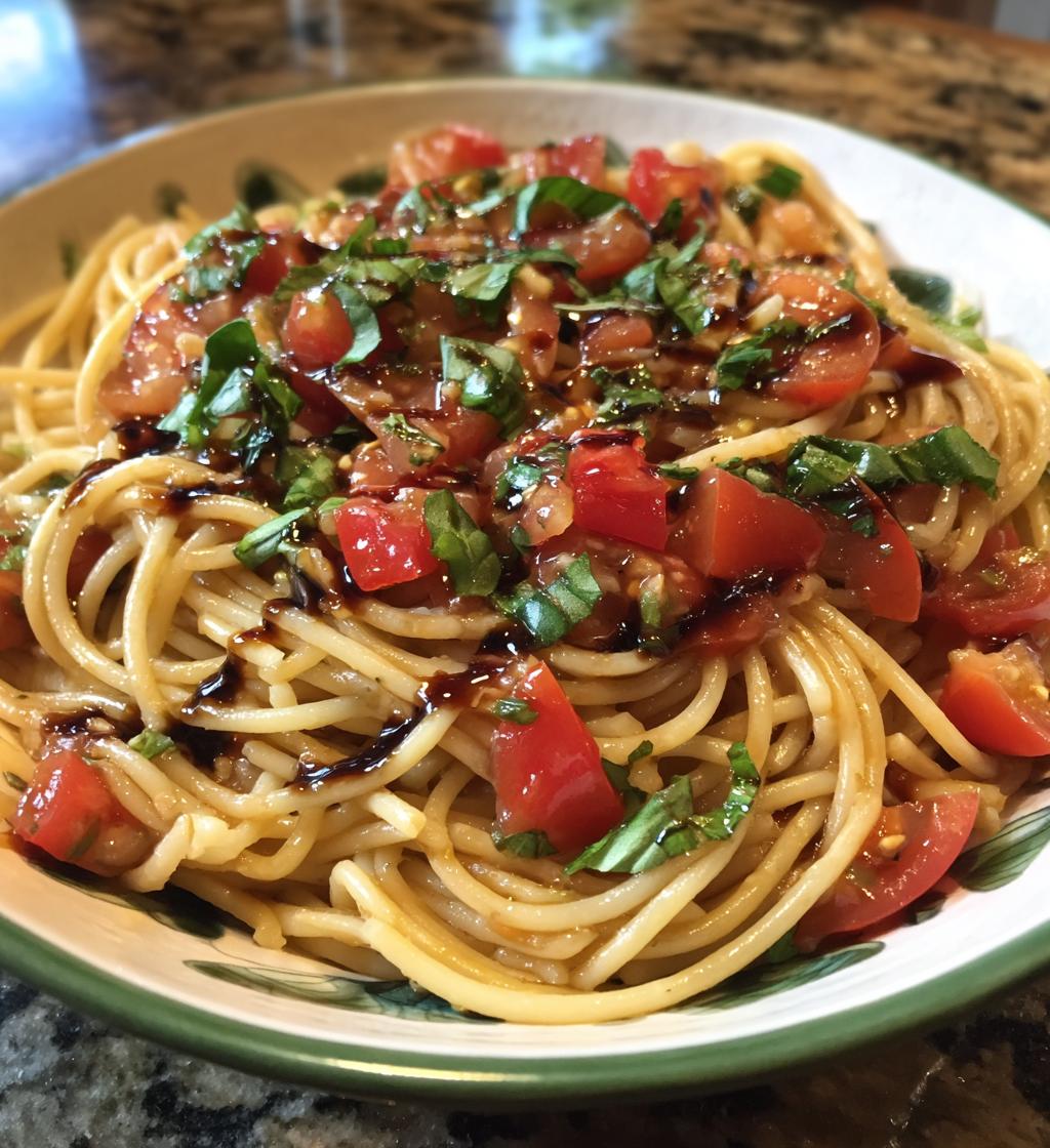 bruschetta pasta balsamic drizzle