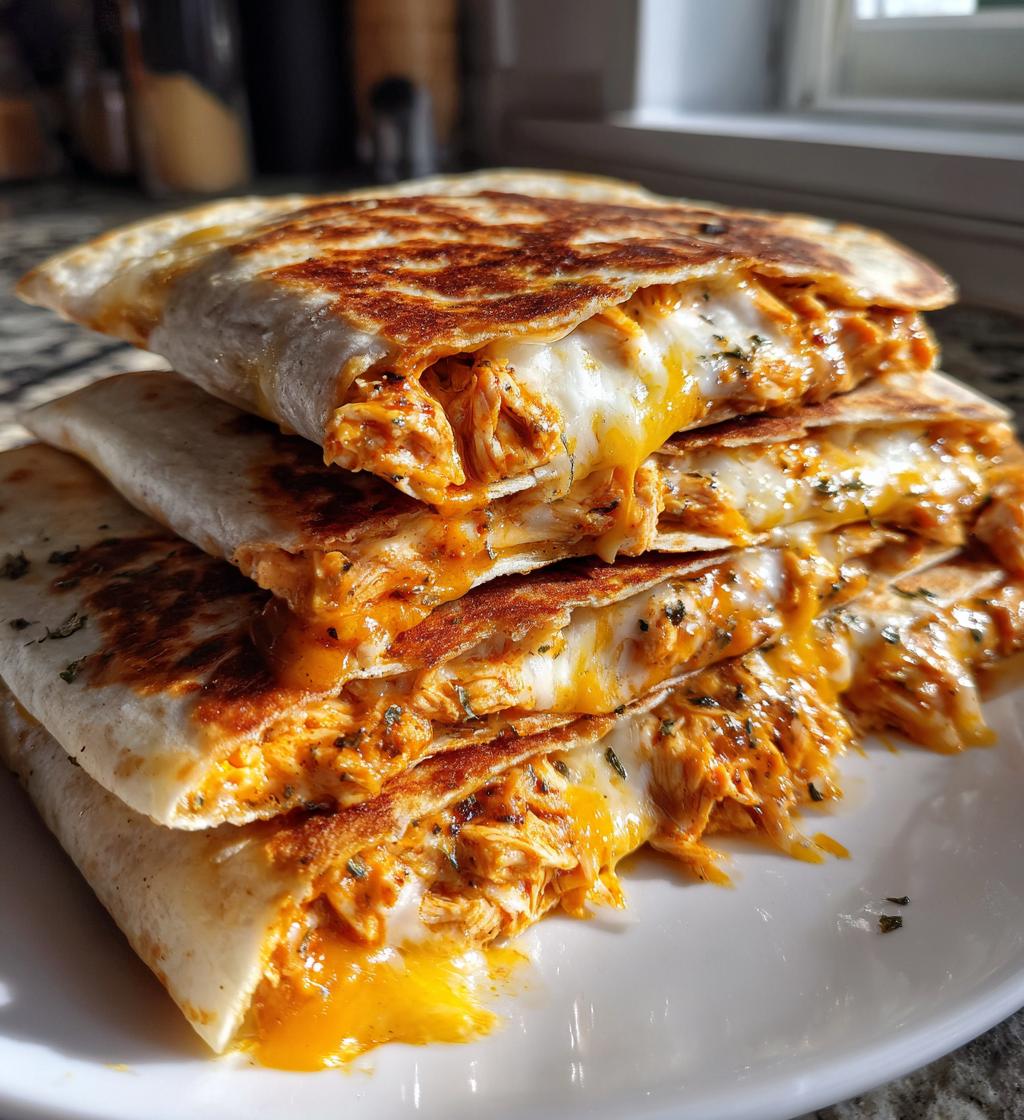 buffalo chicken quesadillas - detail 1