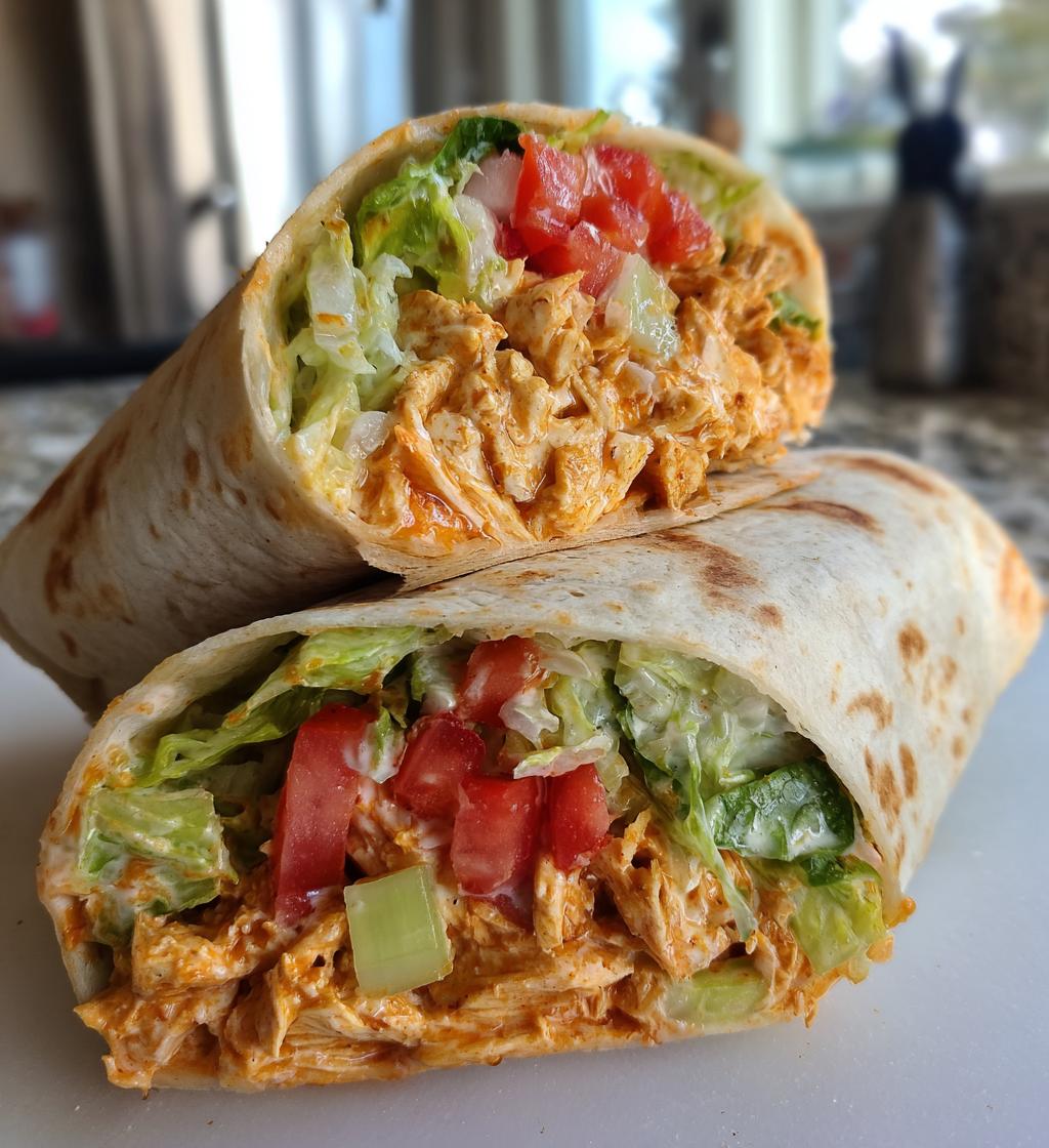 buffalo chicken salad wrap - detail 1