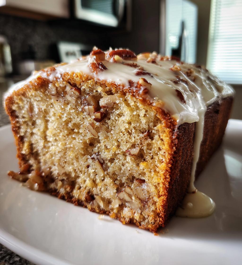 butter pecan cake loaf cream cheese icing