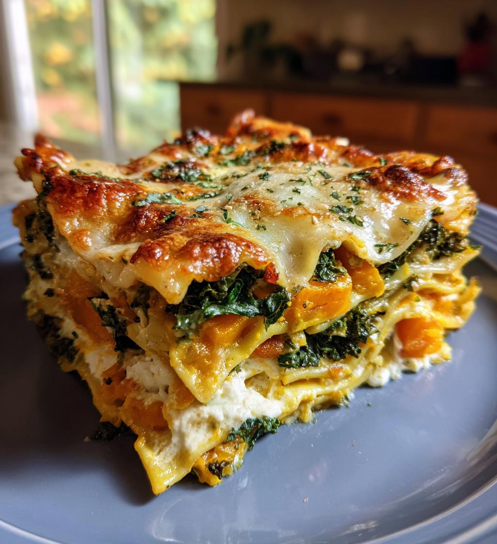 butternut squash and kale lasagna - detail 1