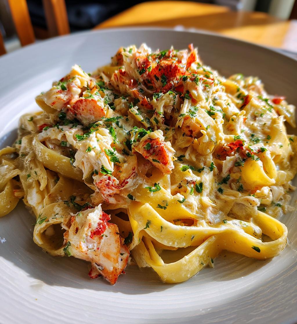 cajun lobster crab salmon alfredo - detail 1