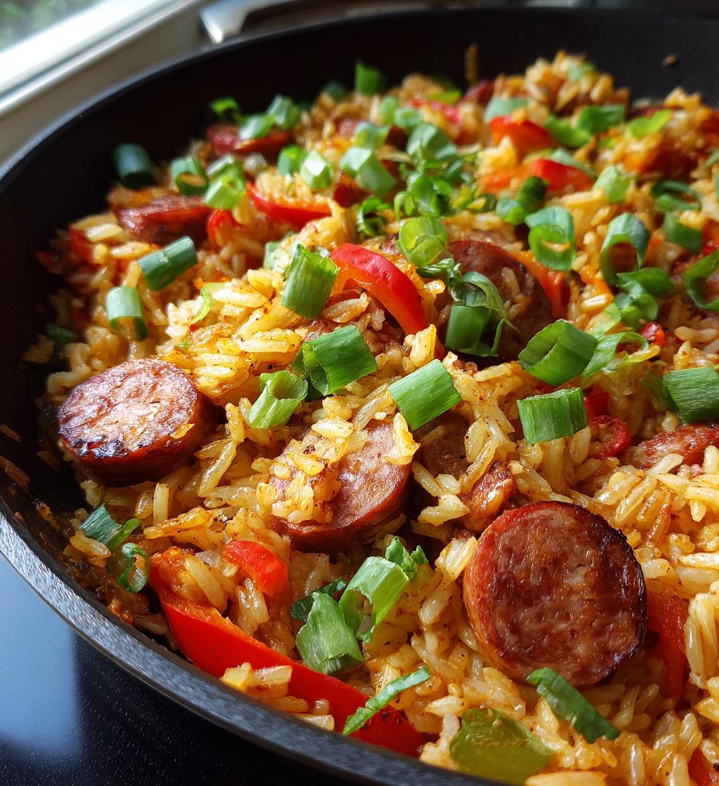 cajun sausage and rice skillet
