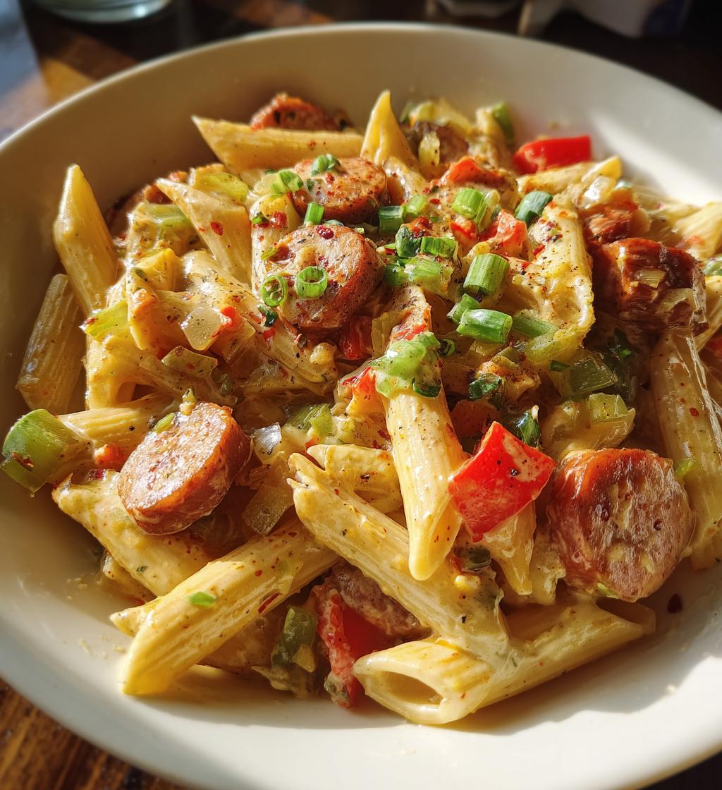 cajun sausage pasta - detail 1