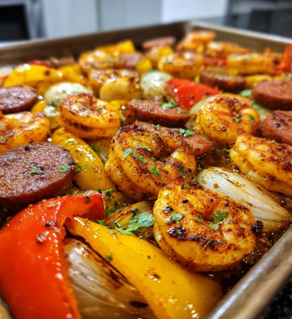 cajun shrimp and sausage sheet pan