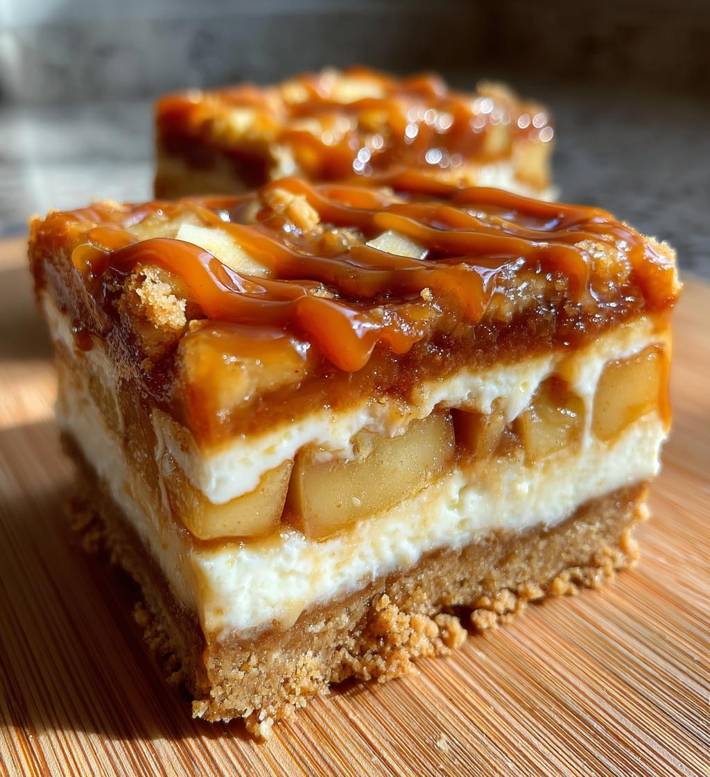 caramel apple cheesecake bars