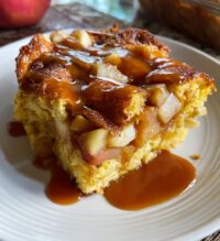 caramel apple stuffed french toast casserole