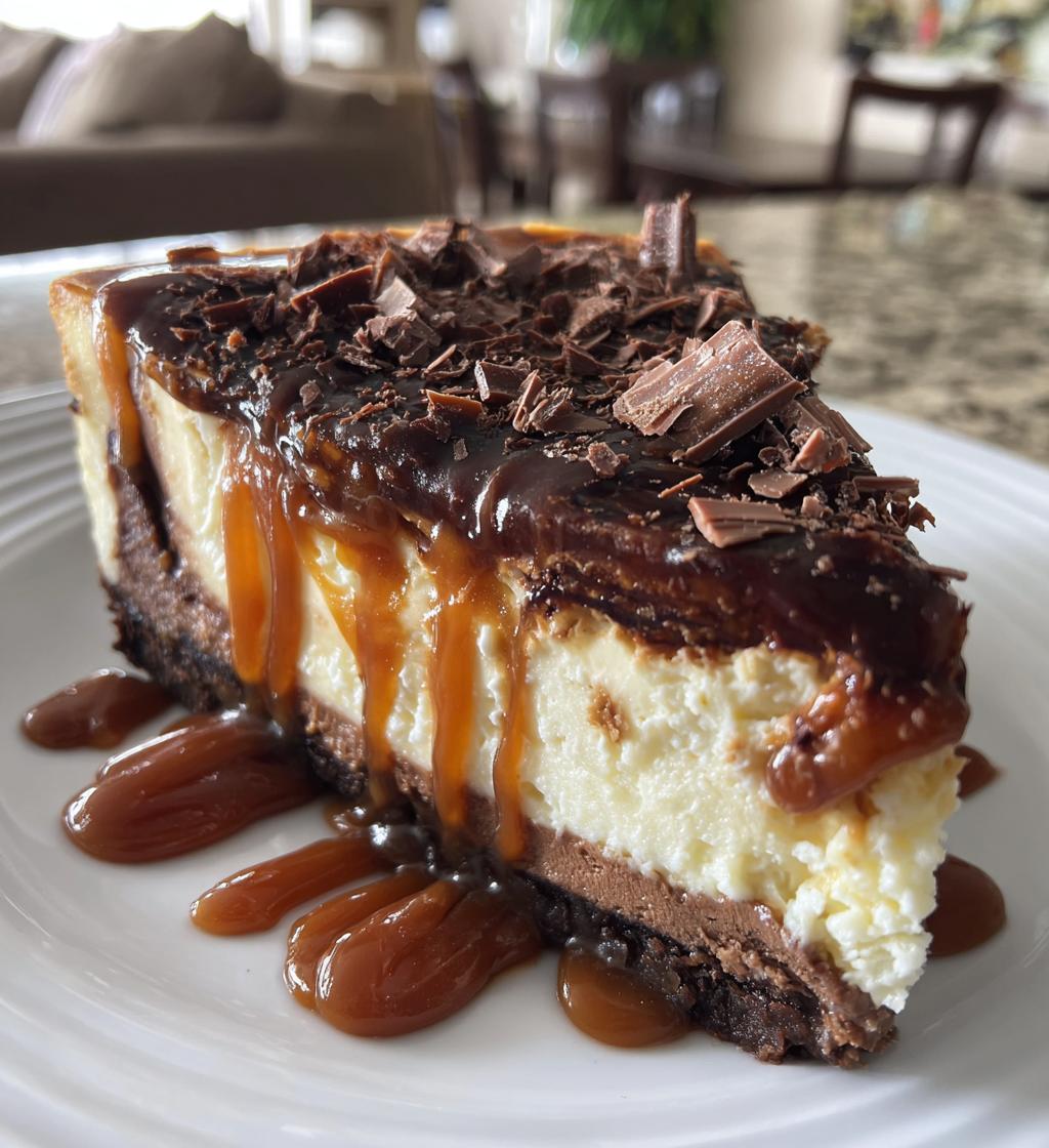 caramel chocolate coffee cheesecake - detail 1