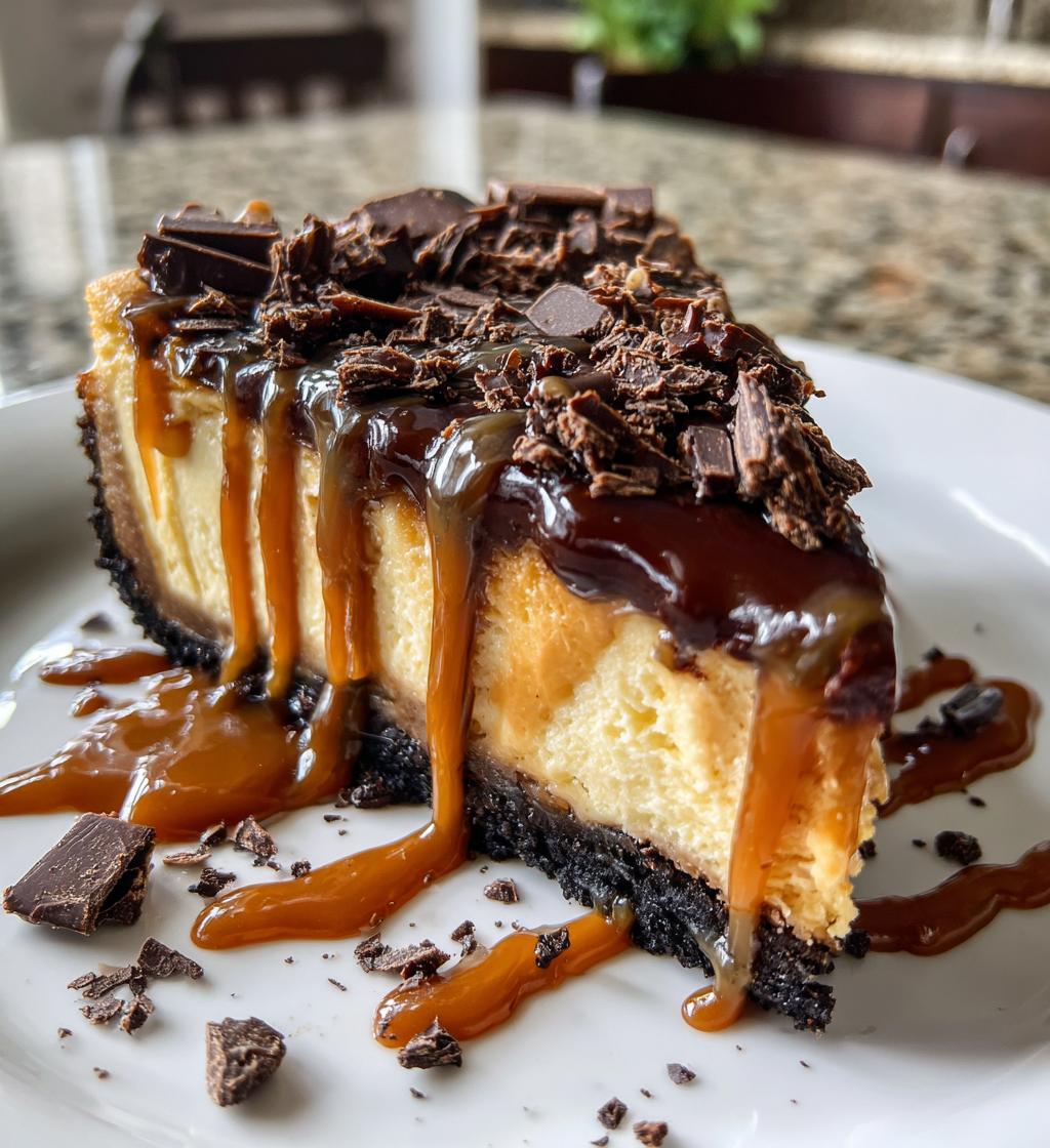 caramel chocolate coffee cheesecake