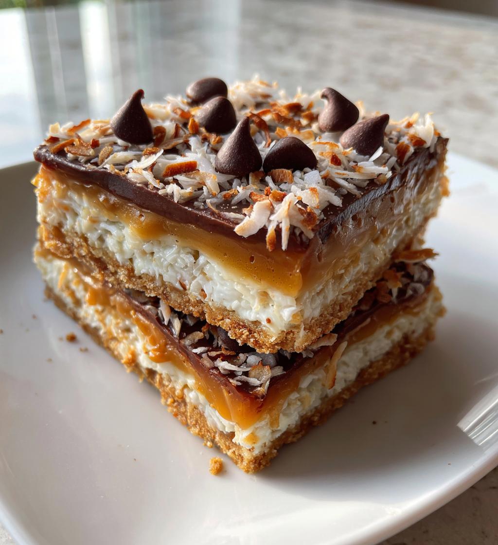 caramel coconut bars