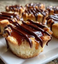 caramel drizzled shortbread cookie cups