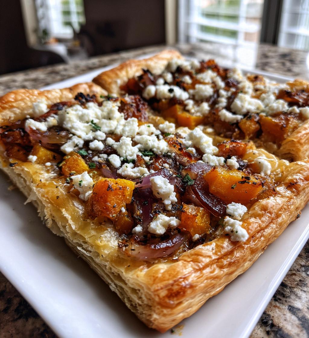 caramelized onion butternut squash tart - detail 1