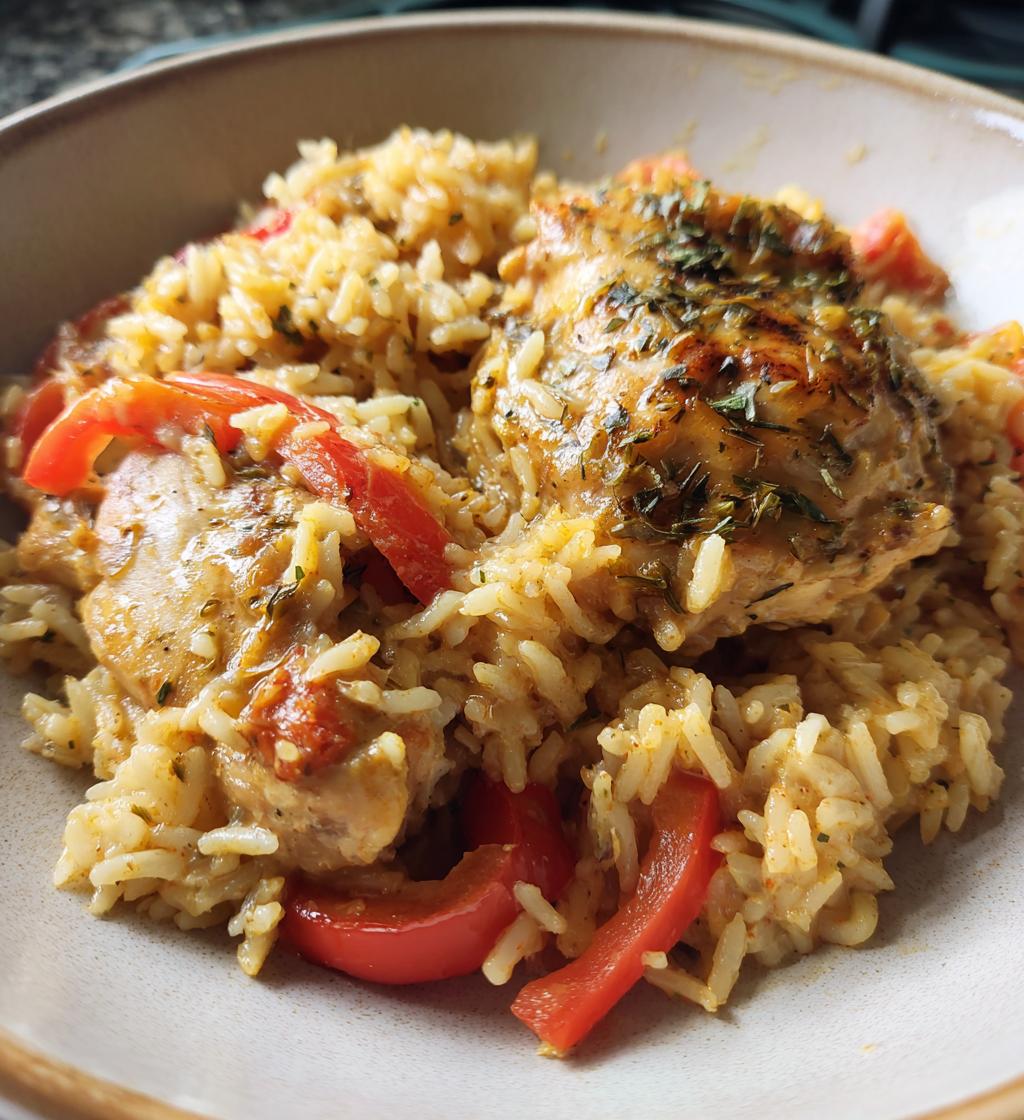 caribbean chicken and rice - detail 1