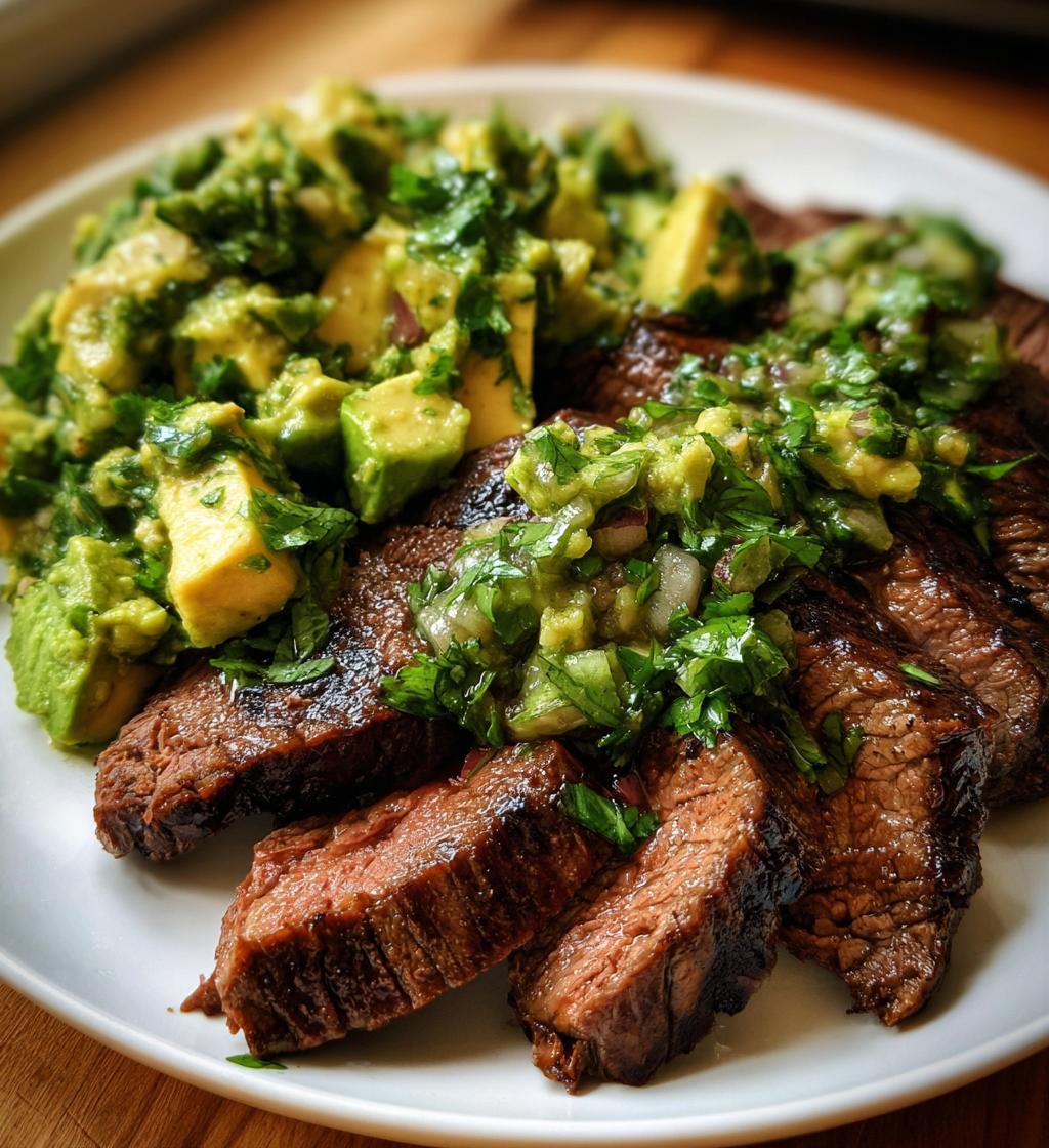 carne asada with avocado salsa verde - detail 1
