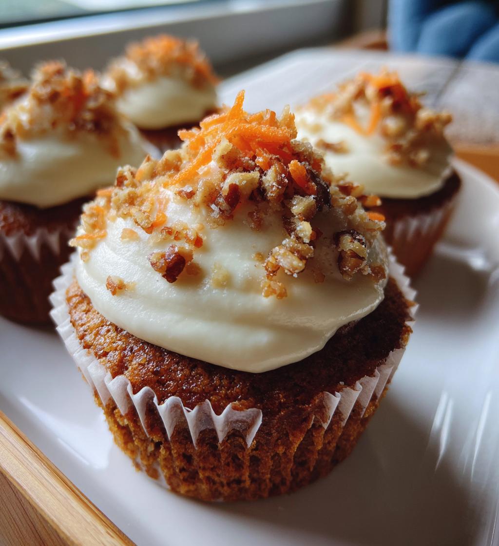 carrot cake cupcakes with cream cheese frosting