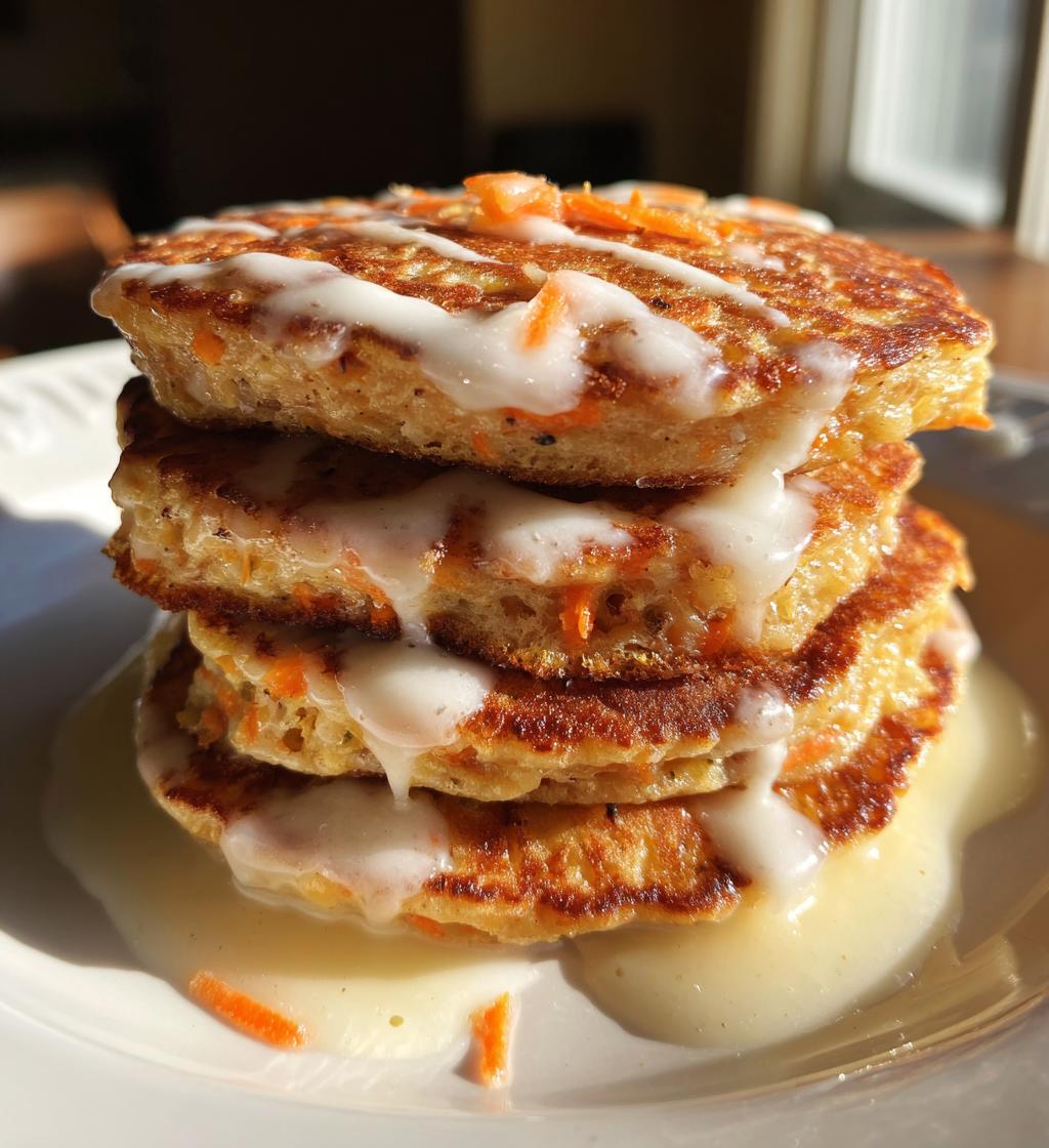 carrot cake pancakes with cream cheese - detail 1