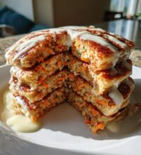 carrot cake pancakes with cream cheese