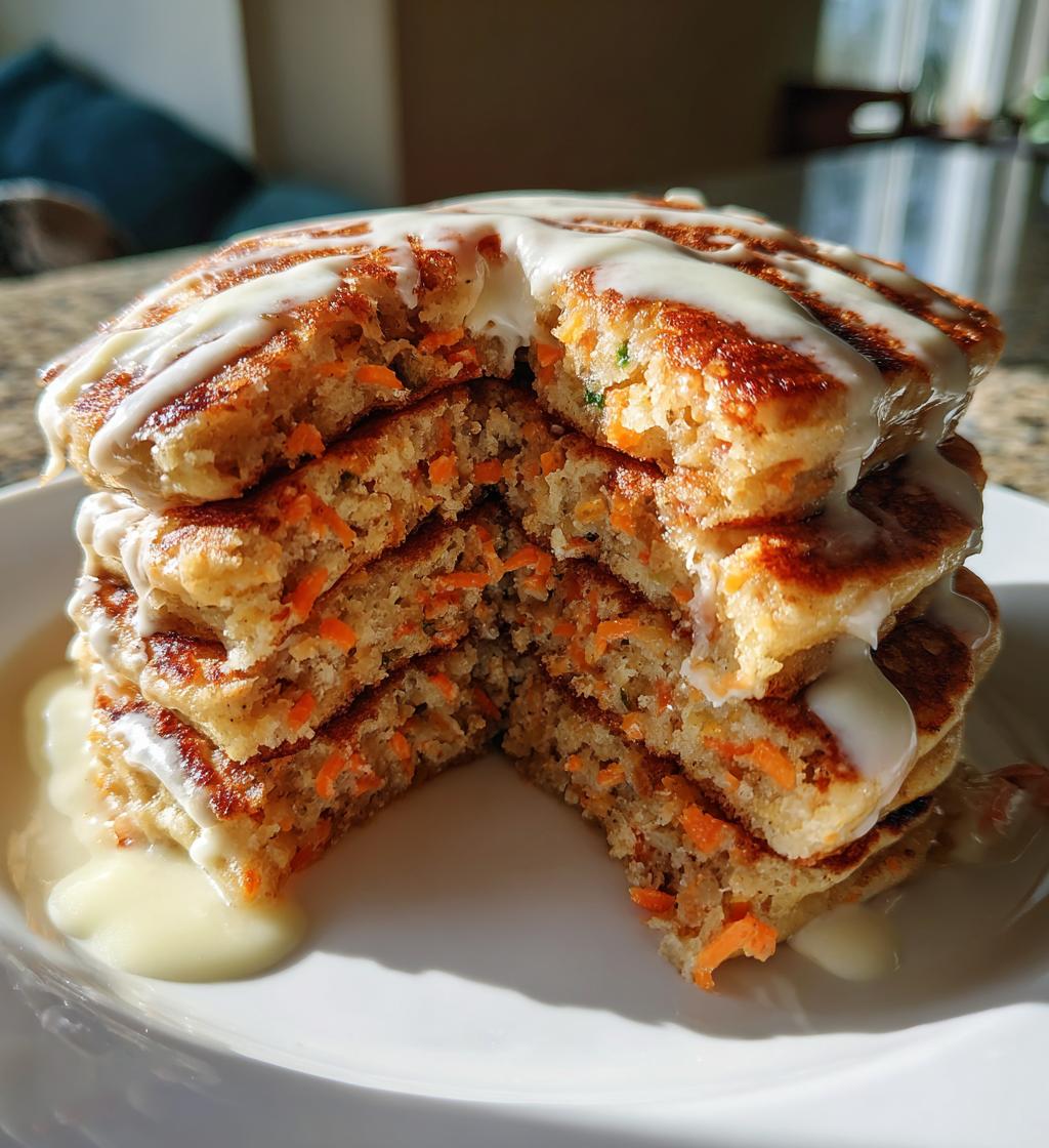 carrot cake pancakes with cream cheese