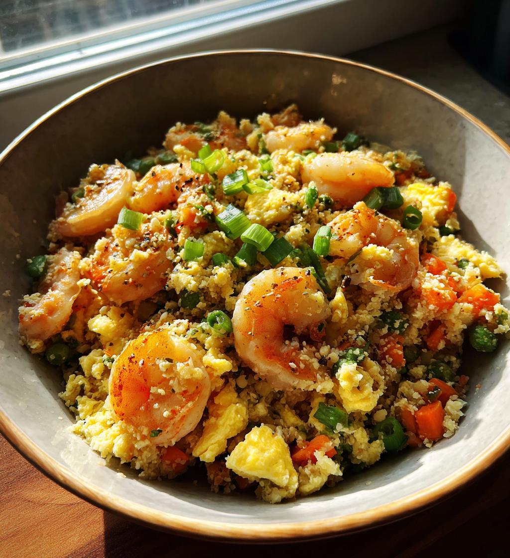 cauliflower fried rice with shrimp