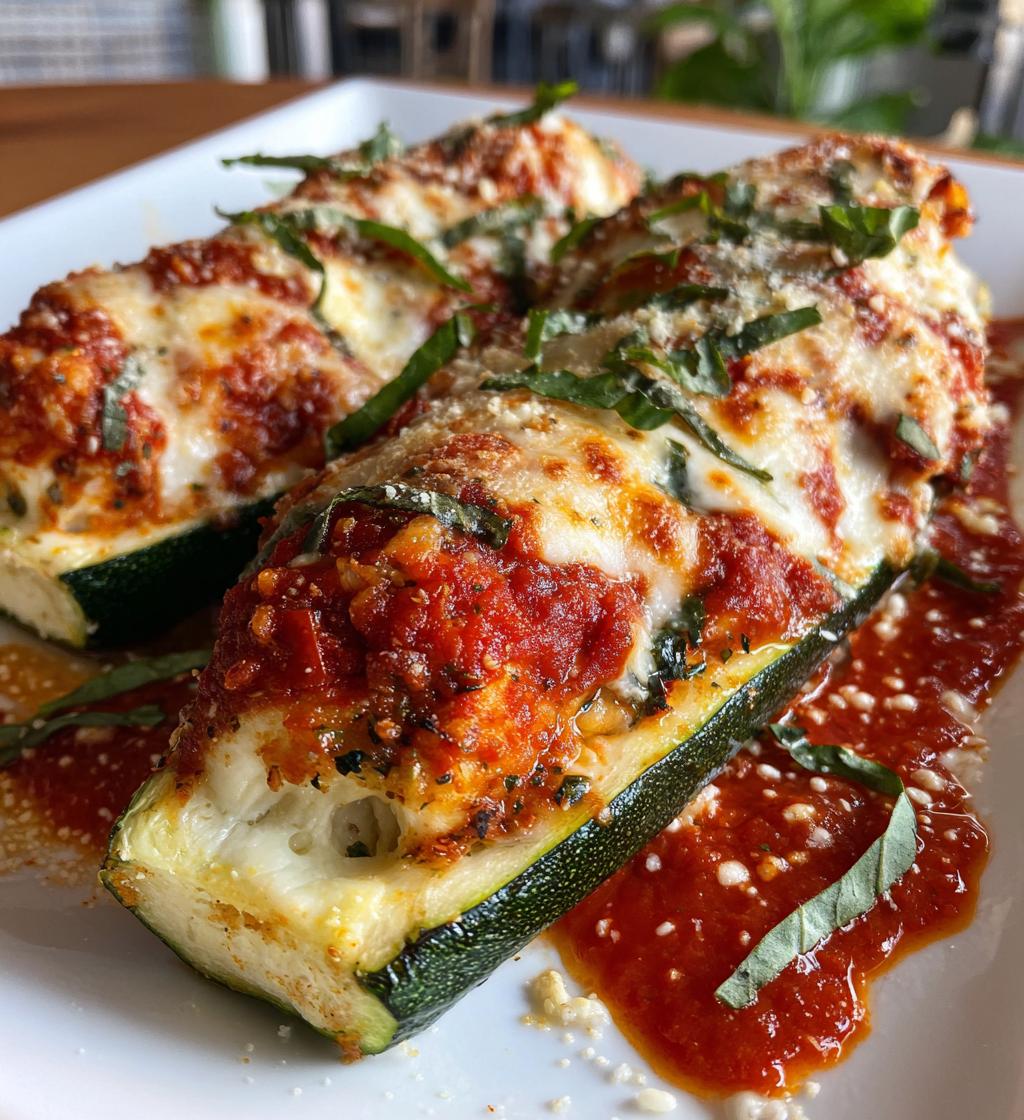 cheese stuffed zucchini - detail 1