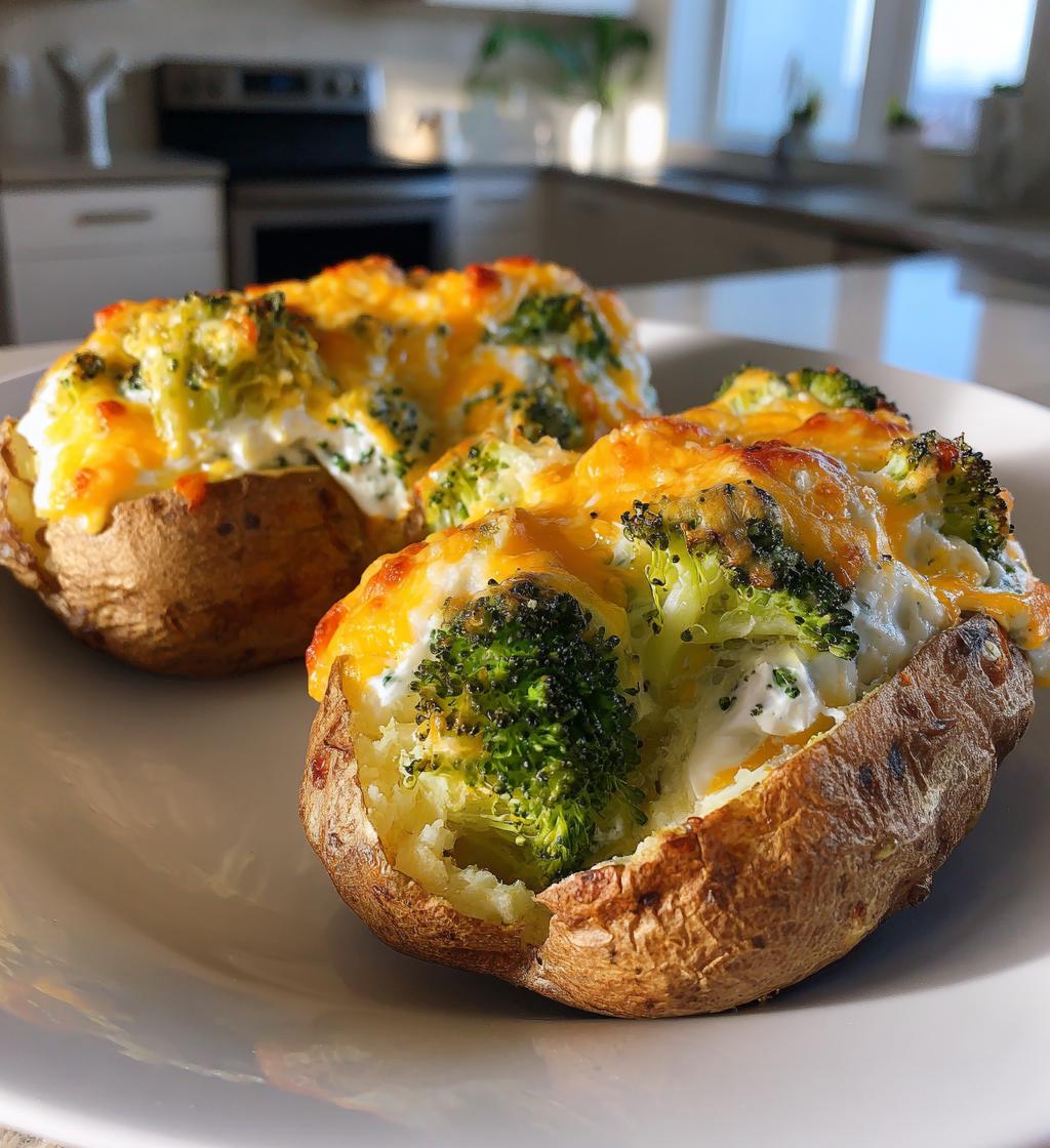 cheesy broccoli baked potatoes - detail 1