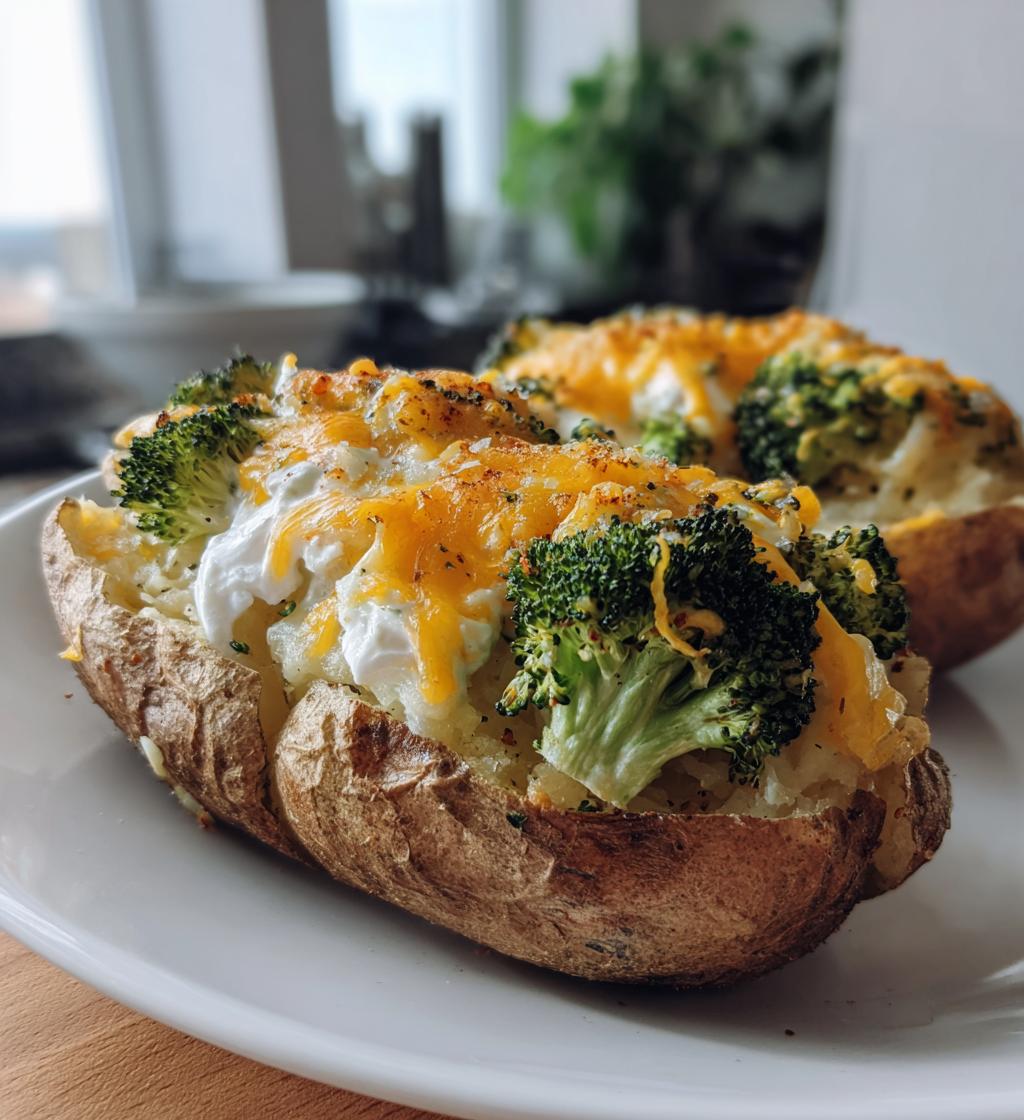 cheesy broccoli baked potatoes