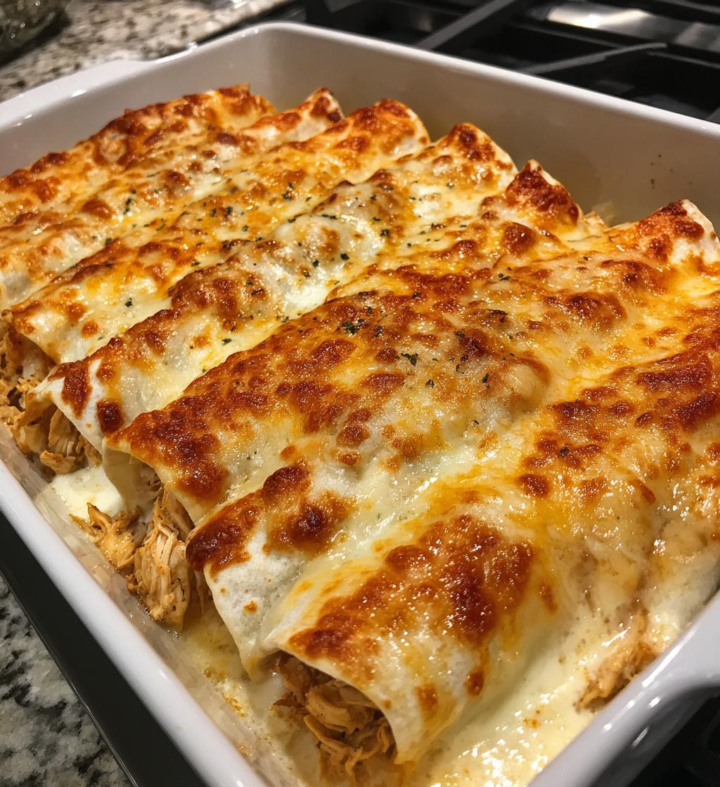 cheesy chicken enchiladas creamy sauce - detail 1