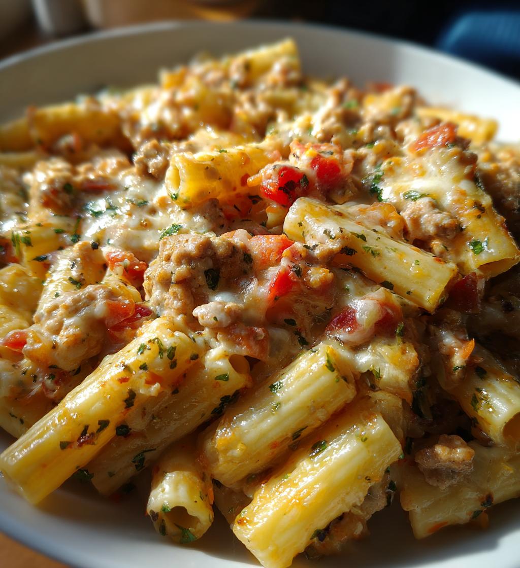cheesy ground turkey pasta a comforting flavor packed meal - detail 1
