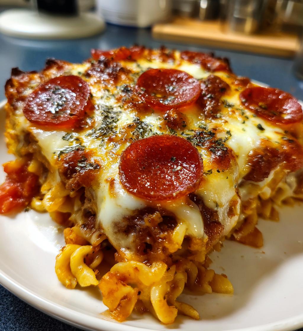 cheesy meat lovers pizza casserole
