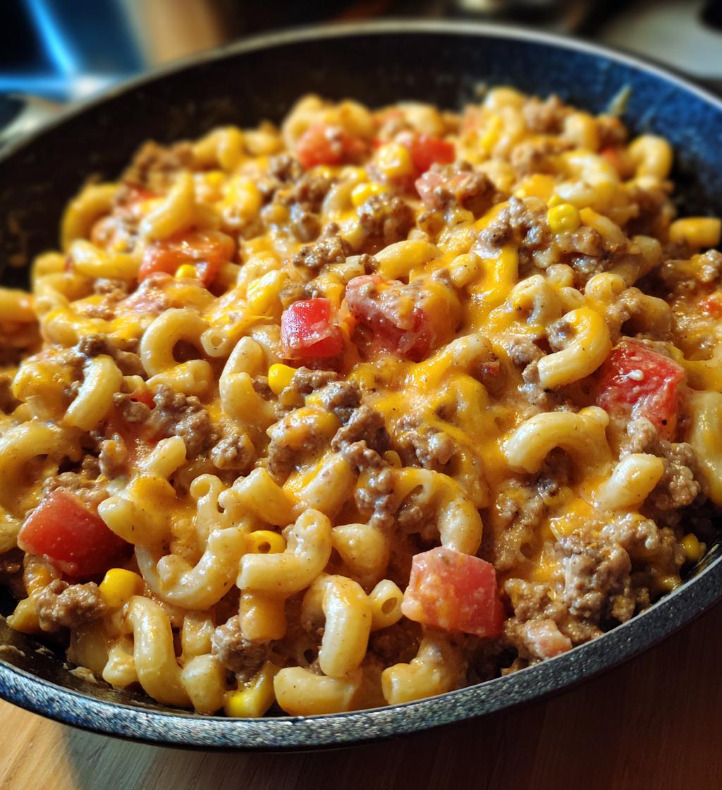 cheesy taco pasta skillet - detail 1