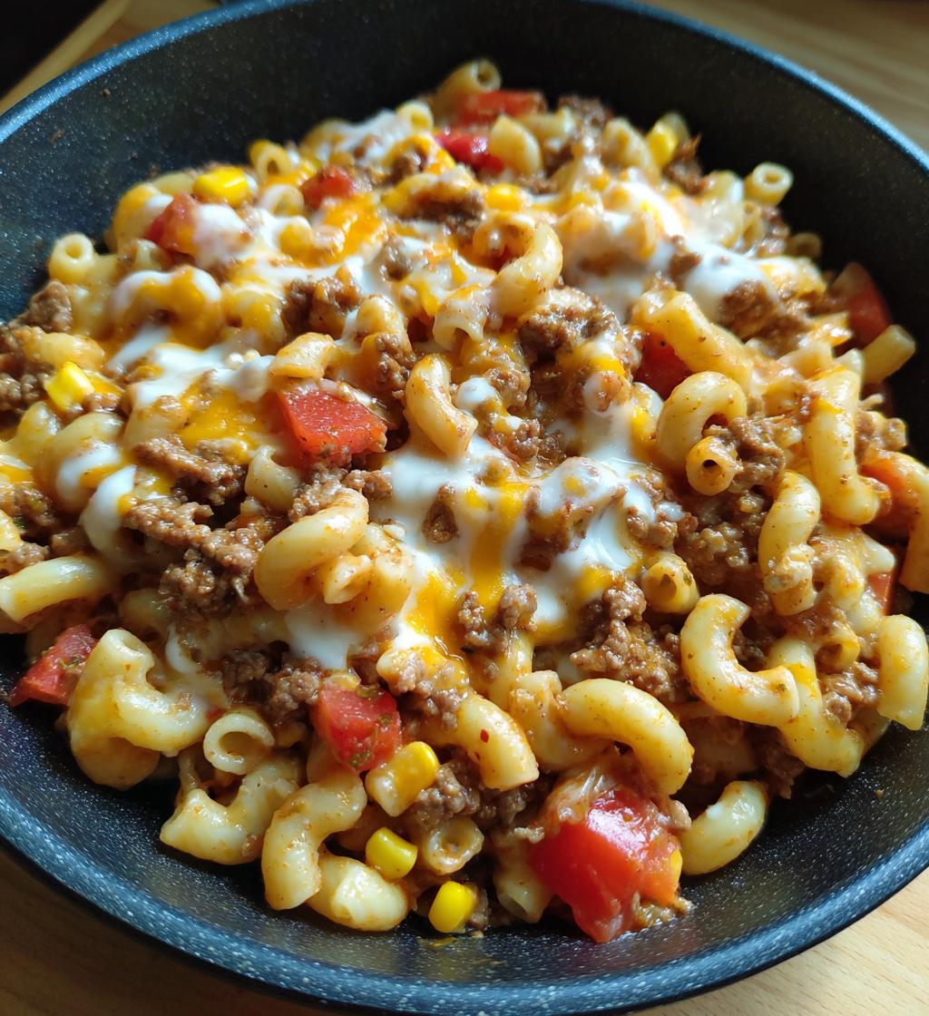 cheesy taco pasta skillet