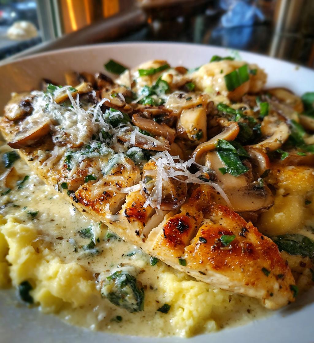chestnut garlic greek chicken alfredo with sage potatoes mushroom basil pesto cream