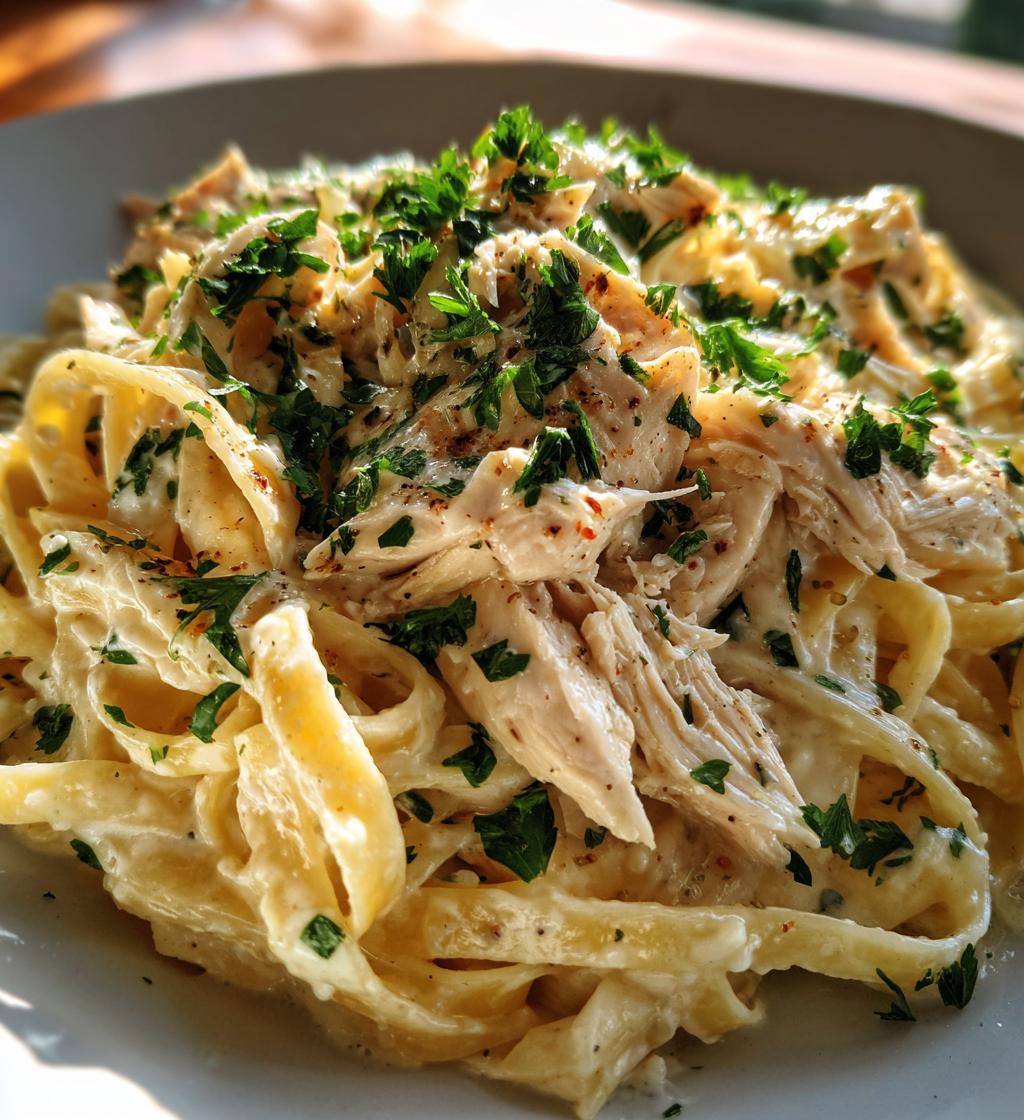 chicken alfredo pasta - detail 1