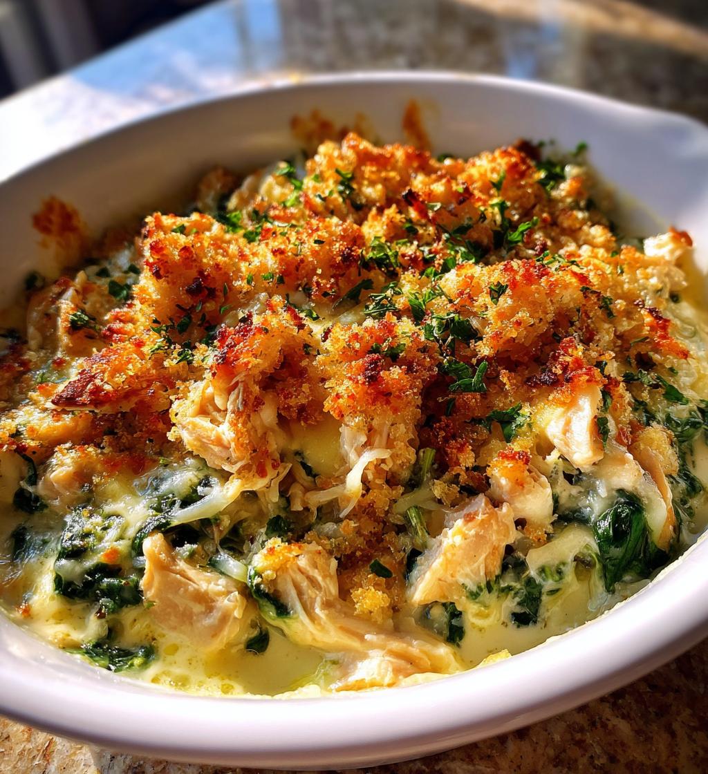 chicken and spinach casserole with cream cheese